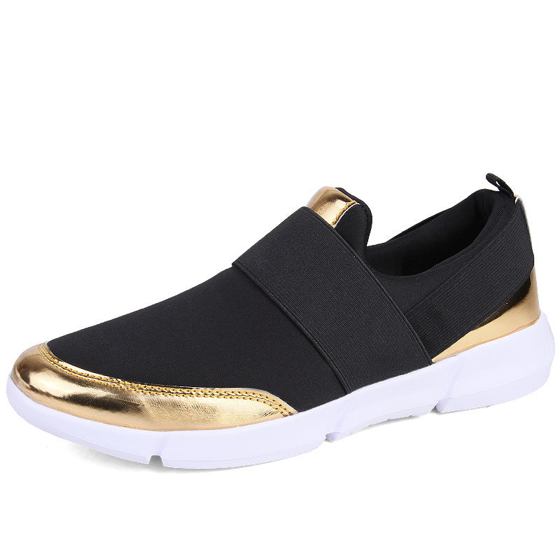 Kvinnors Sneakers Slip-On Trendig Design med Gyllene Accenter 0