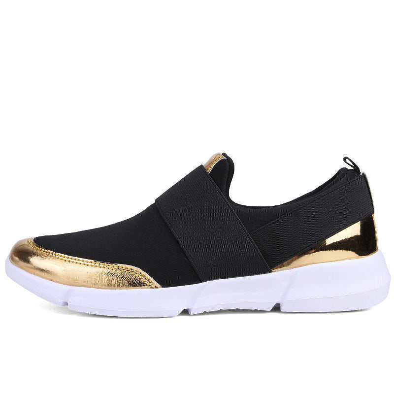 Kvinnors Sneakers Slip-On Trendig Design med Gyllene Accenter 2