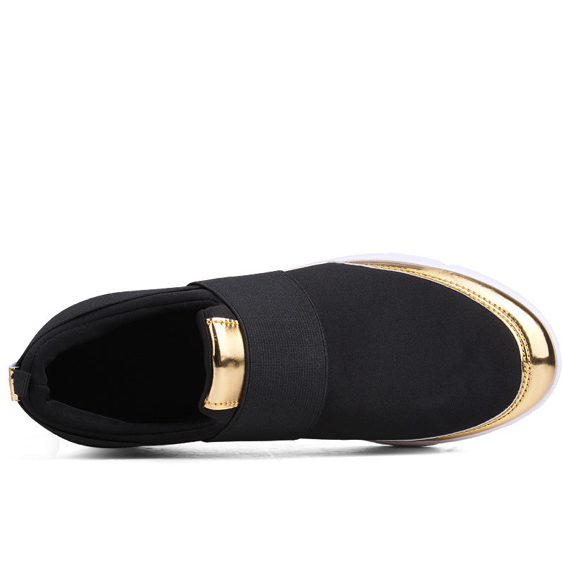 Kvinnors Sneakers Slip-On Trendig Design med Gyllene Accenter 3