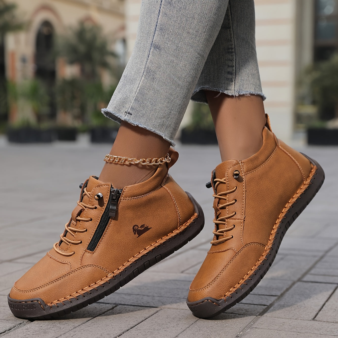 Kvinnors Sneakers med Dragkedja för Vardagsbruk 4