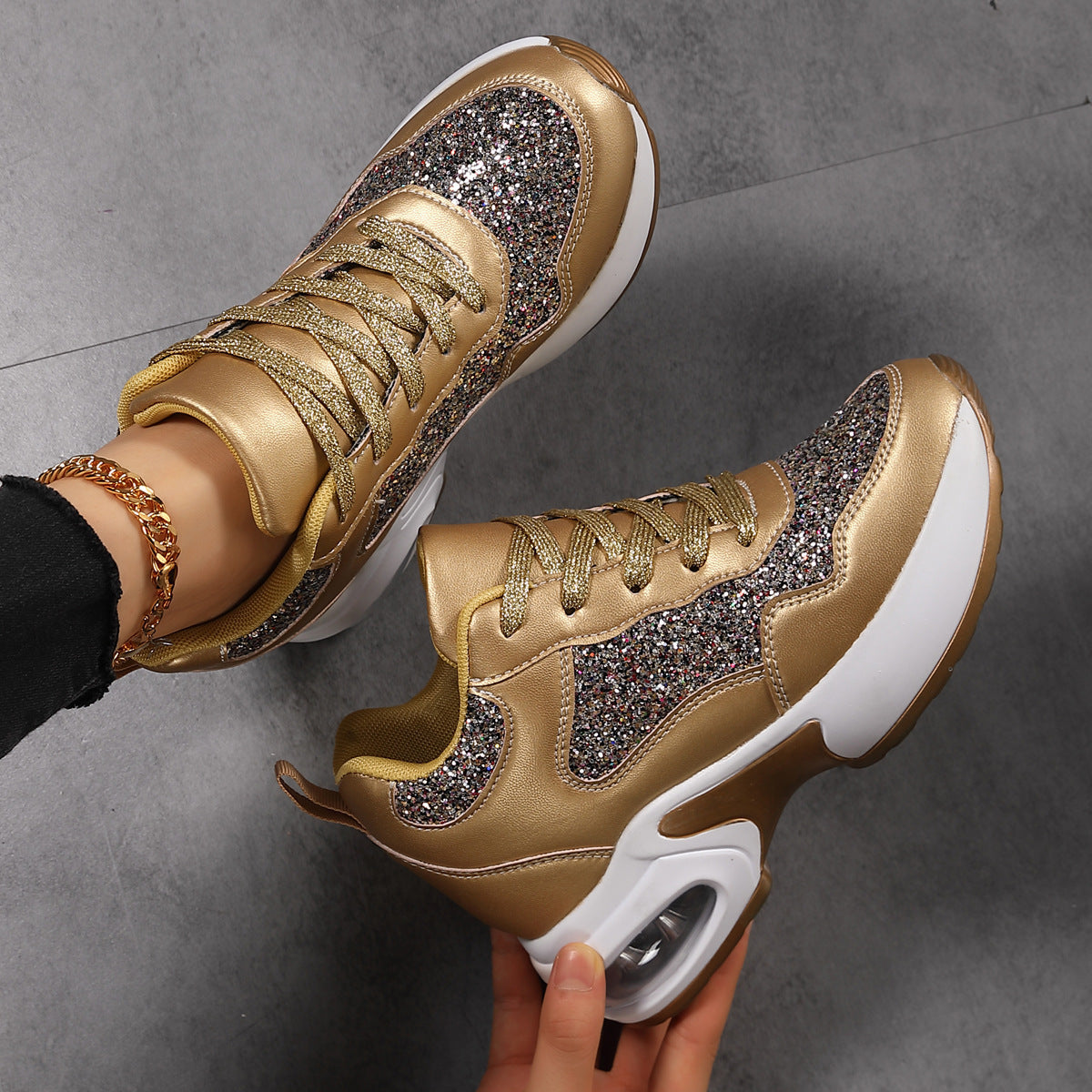 Kvinnors Sneakers med Glittrande Design 0