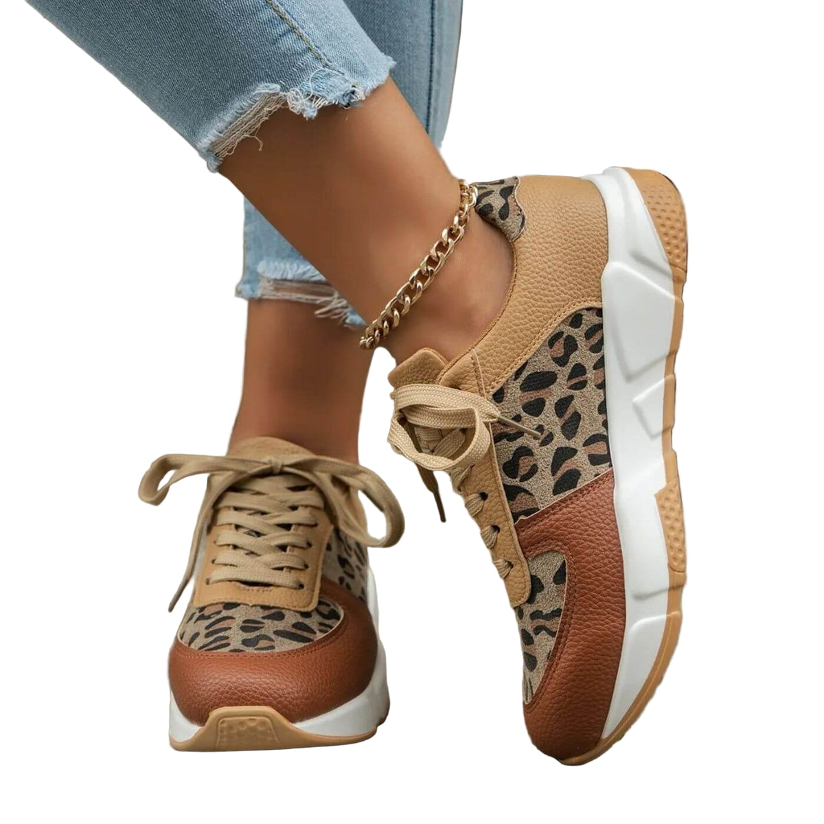 Kvinnors Sneakers med Leopardmönster 0
