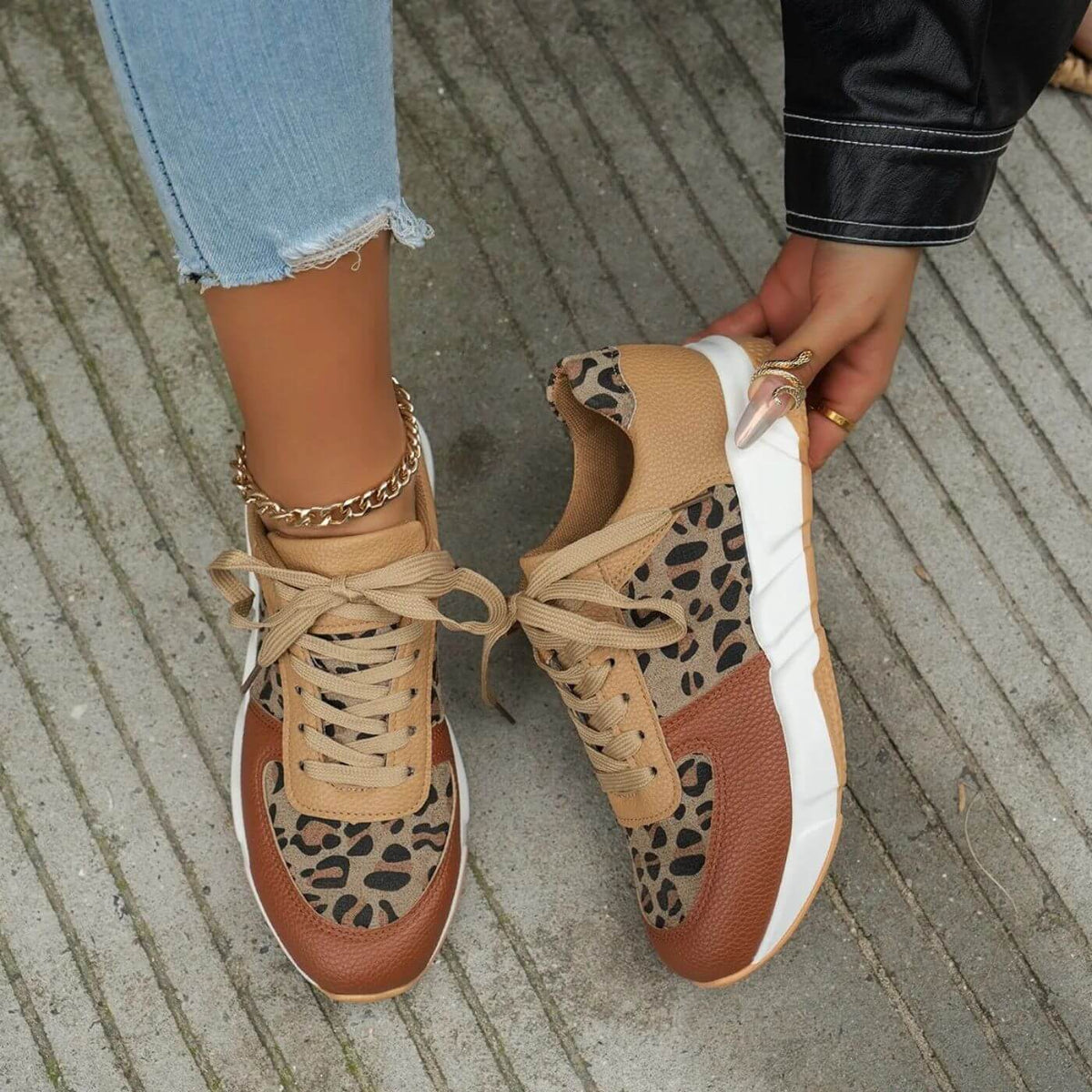 Kvinnors Sneakers med Leopardmönster 1