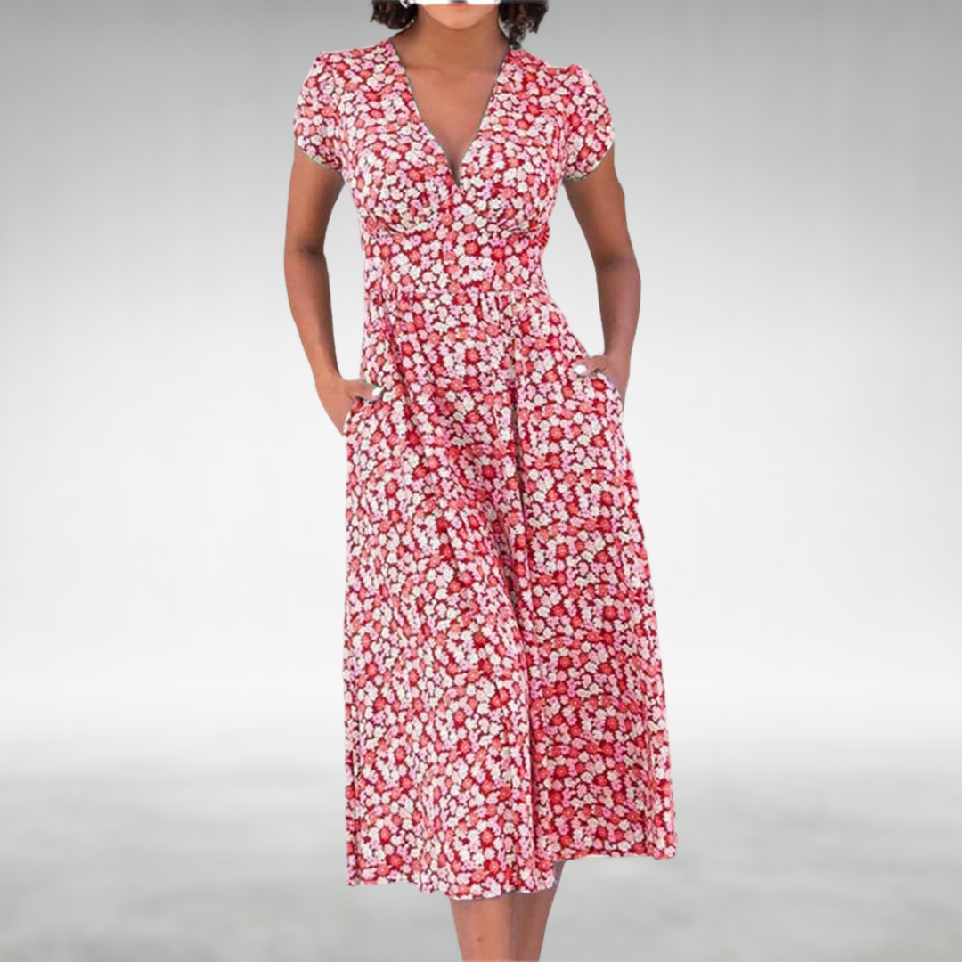 Kvinnors Sommarklänning Blommönster Tidlös Design 1