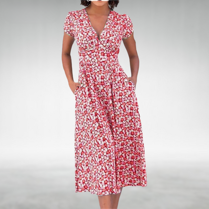 Kvinnors Sommarklänning Blommönster Tidlös Design 1