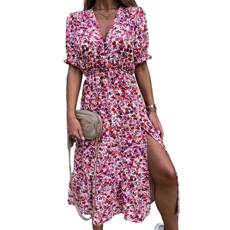 Kvinnors Sommarklänning med Blommönster 0