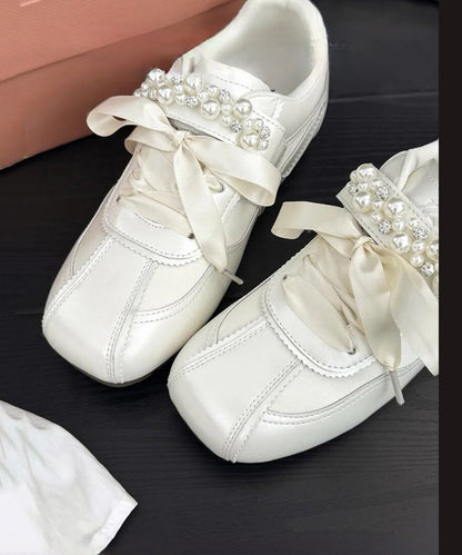 Kvinnors Splicing Flat Shoes med Båge 1