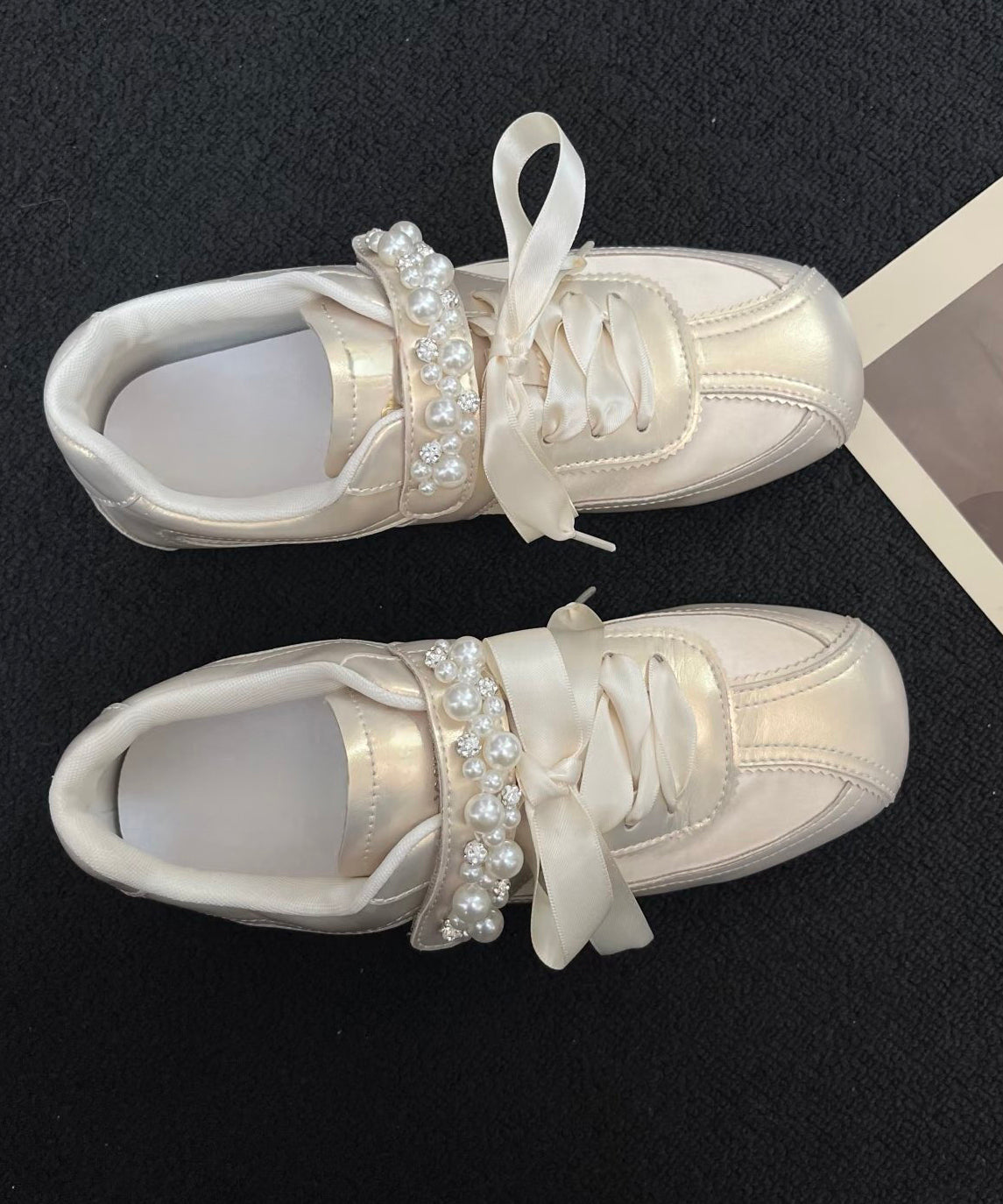 Kvinnors Splicing Flat Shoes med Båge 4