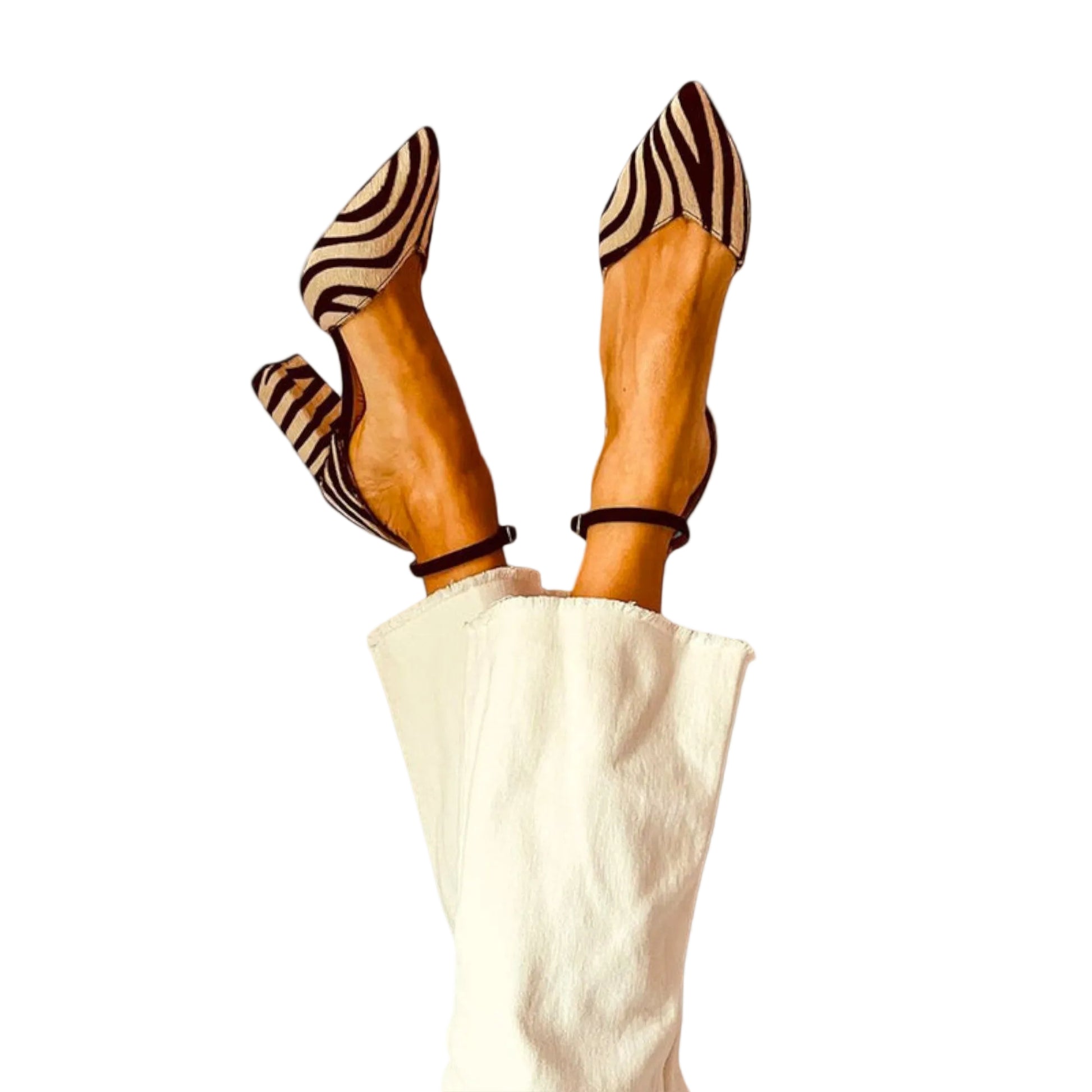 Kvinnors Statement-High Heels med Zebra-Print 0