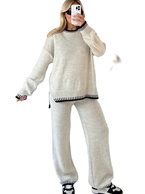 Kvinnors Stickad Klänning Med Elegant Design 0