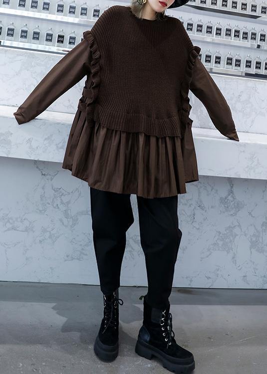 Kvinnors Stickad Sweatshirt med Hög Hals 2