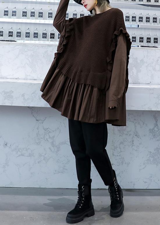 Kvinnors Stickad Sweatshirt med Hög Hals 3