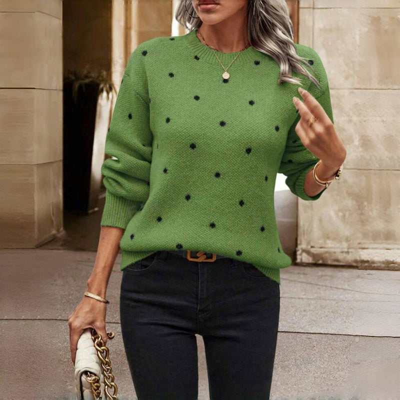 Kvinnors Stickad Tröja Prickig 5
