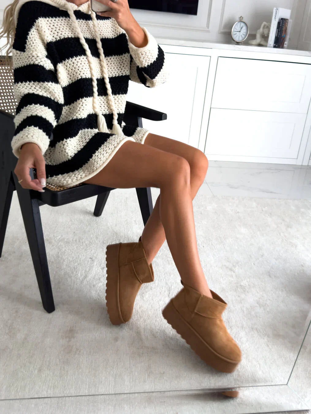 Kvinnors Stövlar Klumpiga Plattformssulor Trendig Design 2