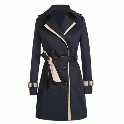 Kvinnors Svart Trenchcoat Tidlös Design 2