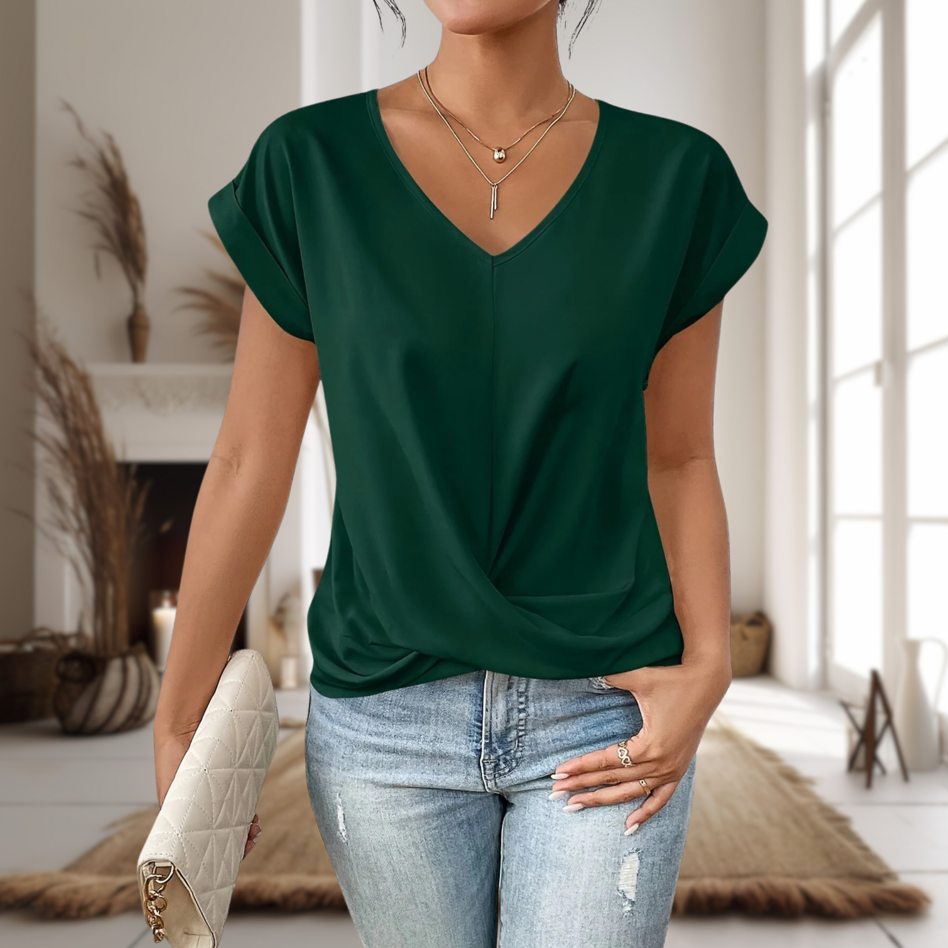 Kvinnors T-shirt Sweetheart Urringning Trendig 6