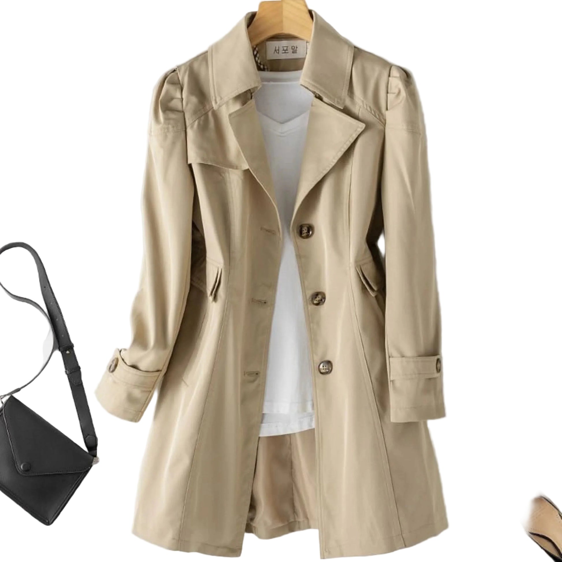 Kvinnors Trenchcoat Klassisk Stil 0