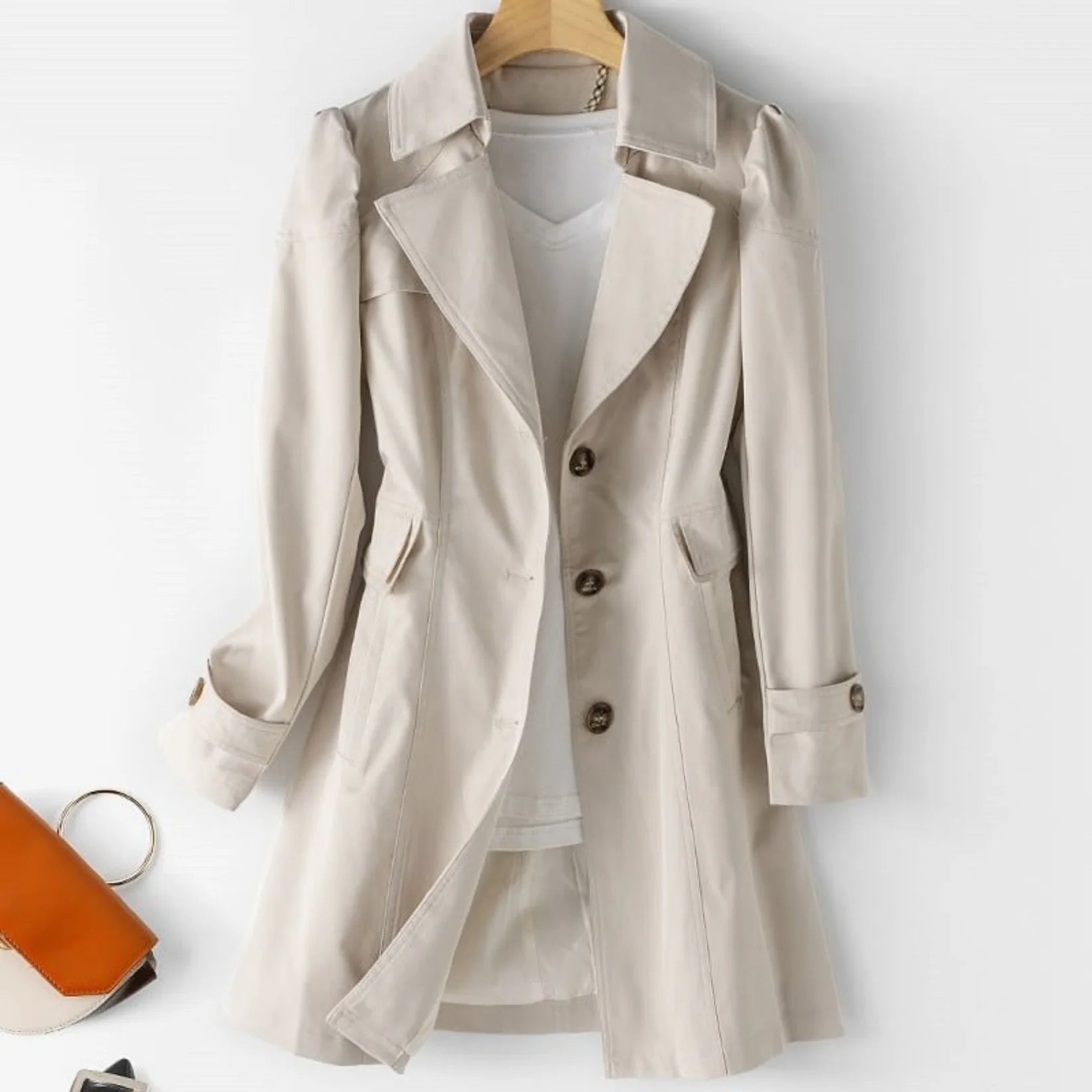 Kvinnors Trenchcoat Klassisk Stil 1