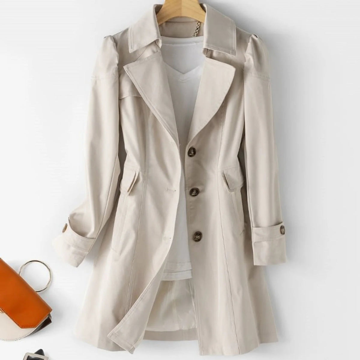 Kvinnors Trenchcoat Klassisk Stil 1