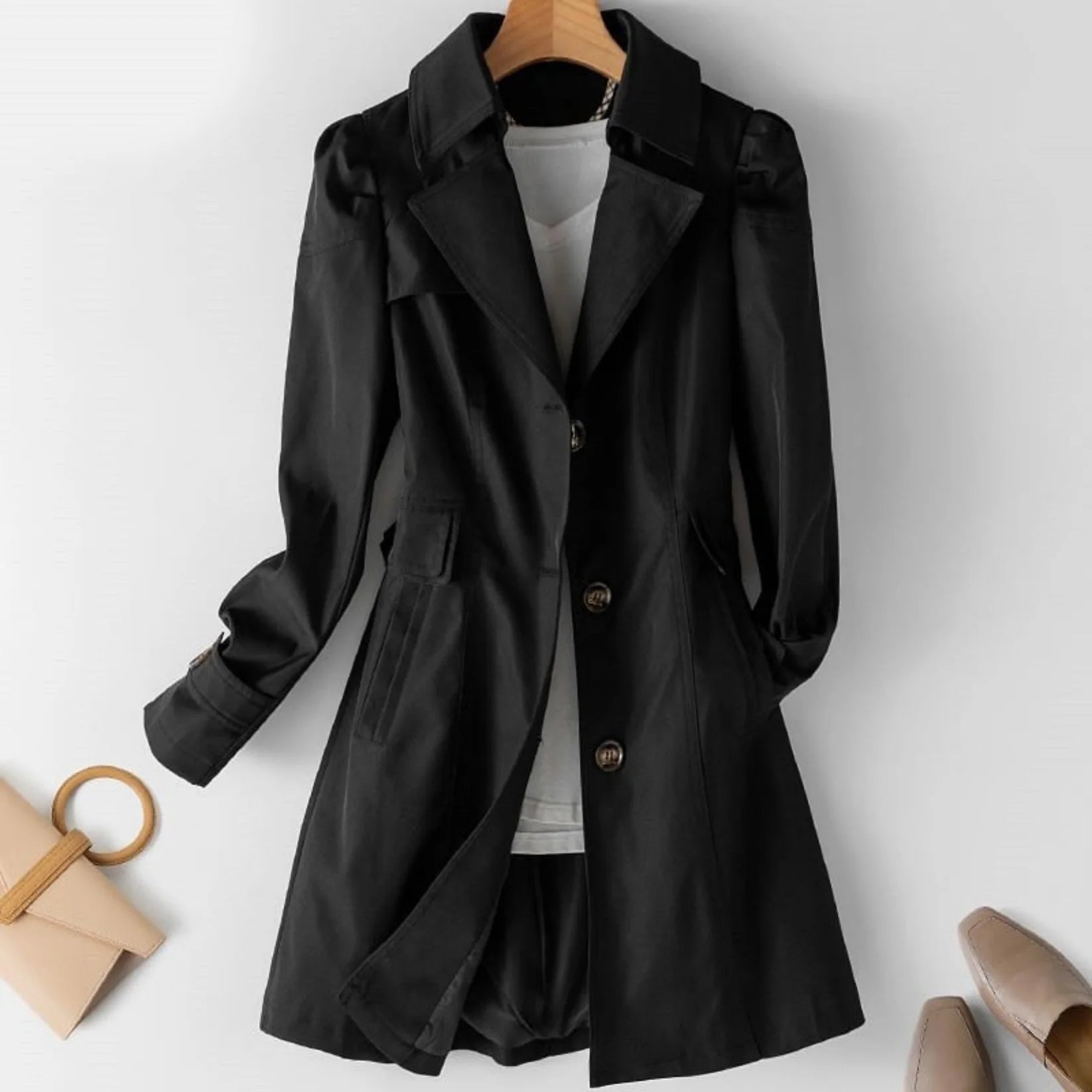 Kvinnors Trenchcoat Klassisk Stil 2