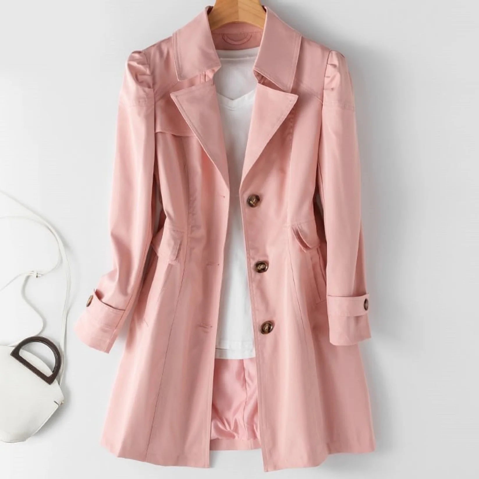 Kvinnors Trenchcoat Klassisk Stil 3