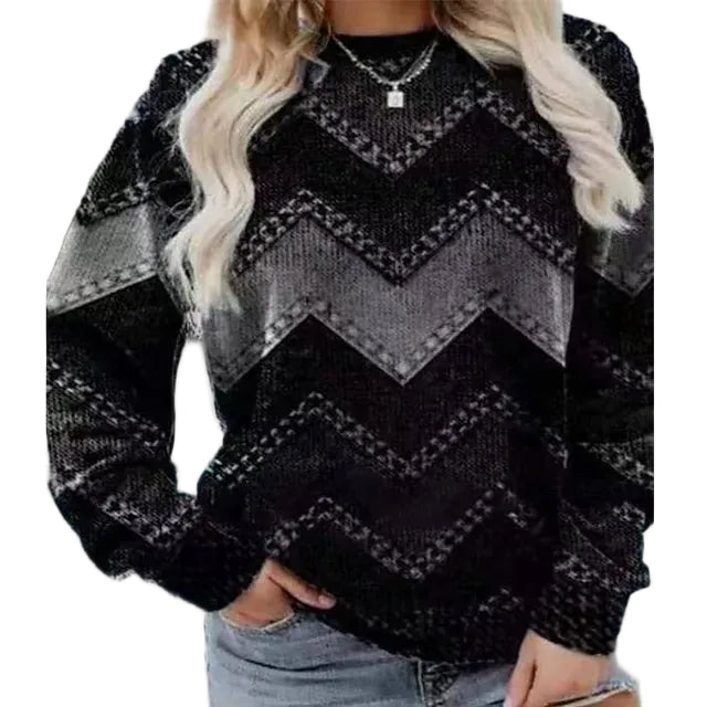 Kvinnors Trendig Trycktröja 0