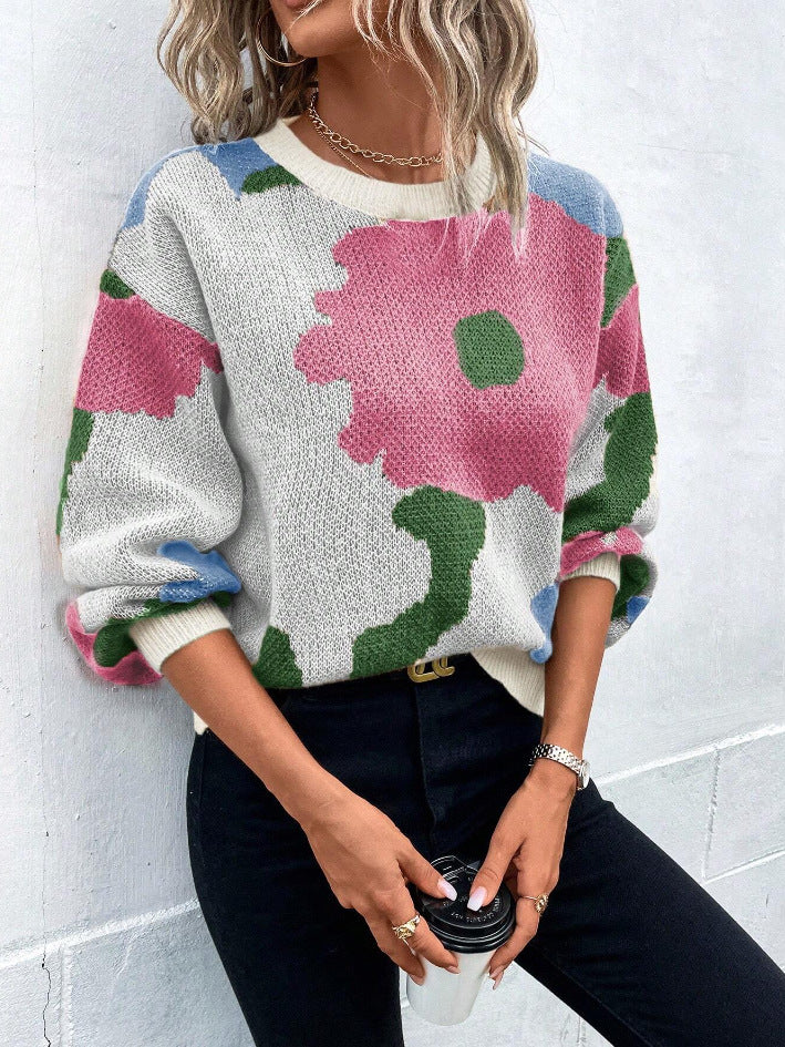 Kvinnors Tröja med Blommönster 2