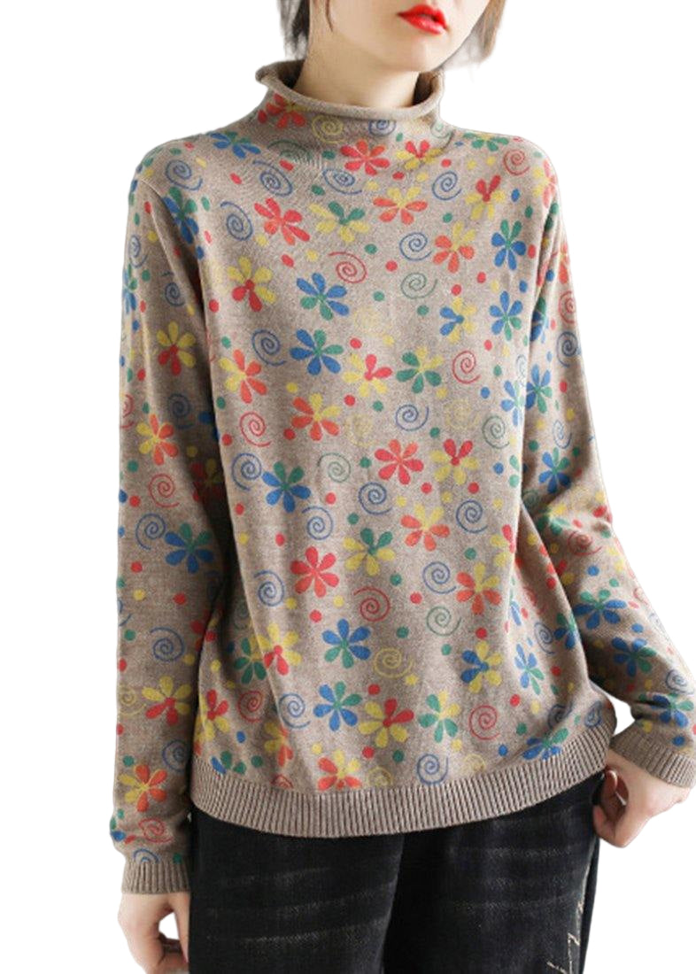 Kvinnors Tröja med Hög Hals och Mönster 0