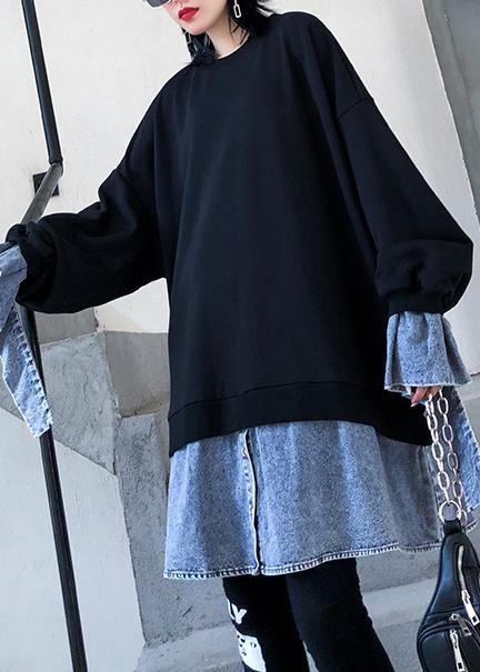 Kvinnors Tunikaklänning med Falsk Tvådelad Stil 2