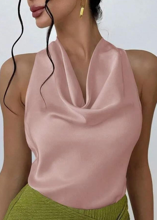 Kvinnors Turtleneck Top Ärmlös Loose Fit 4