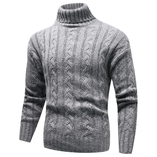 Kvinnors Turtleneck Tröja Kabelstickad 0
