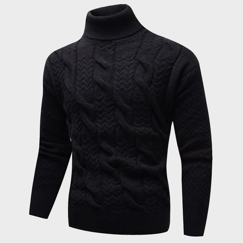 Kvinnors Turtleneck Tröja Kabelstickad 1