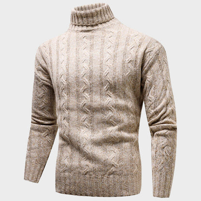 Kvinnors Turtleneck Tröja Kabelstickad 2