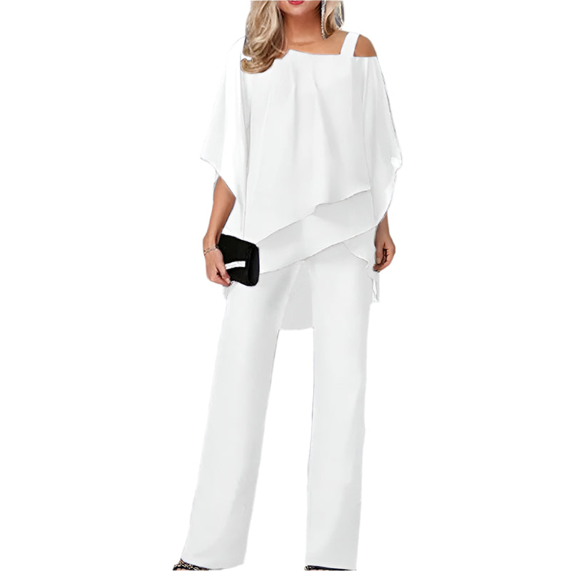 Kvinnors Tvådelad Elegant Outfit Lyxigt Material 0