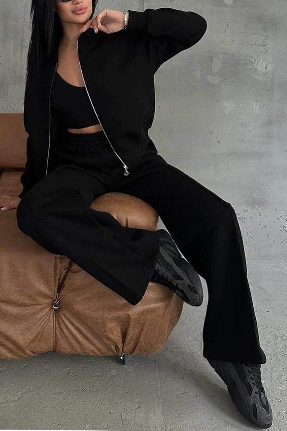 Kvinnors Tvådelad Kostym Sportig Stil 4