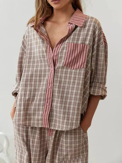 Kvinnors Tvådelad Pyjamasset Mjuk Stil 5
