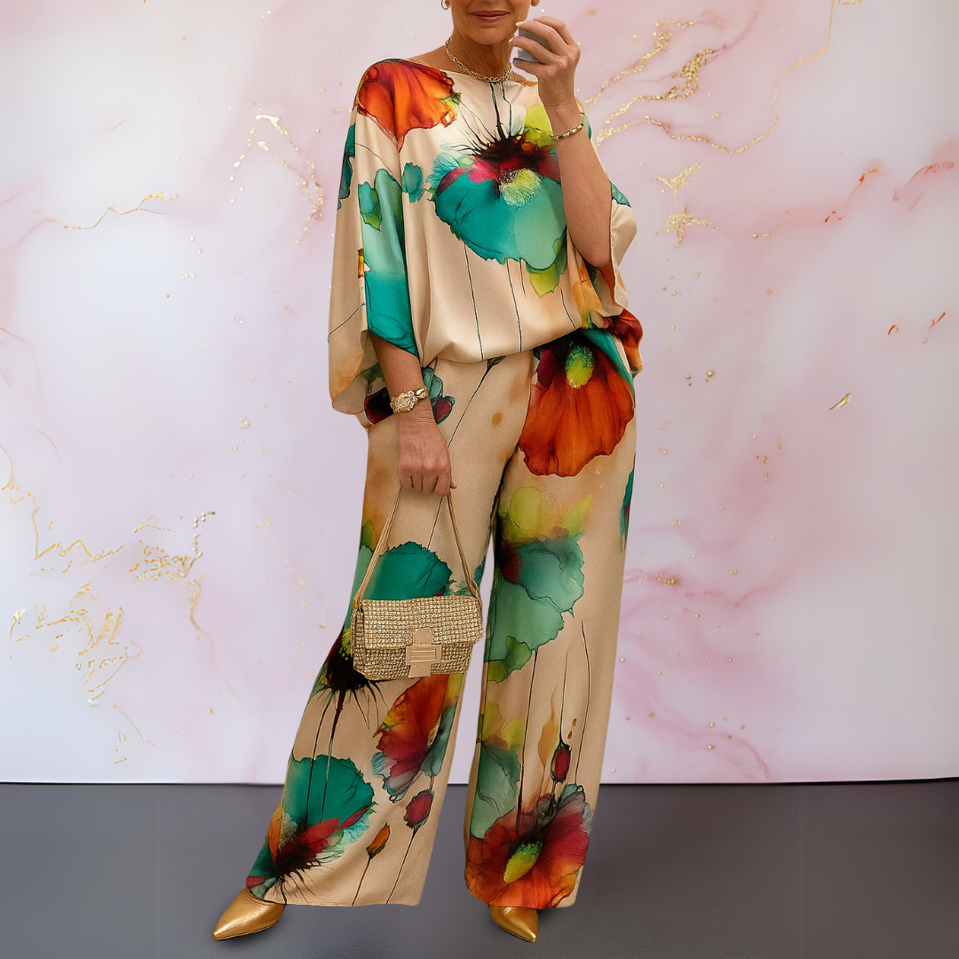 Kvinnors Tvådelad Satin Set Med Elegant Stil 3
