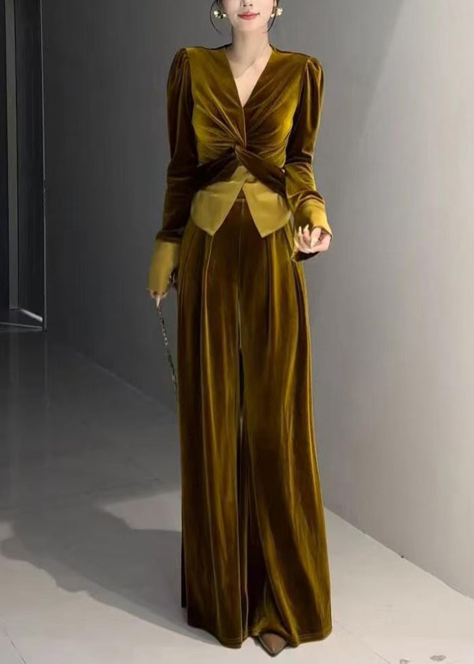 Kvinnors Tvådelad Set V-hals 1