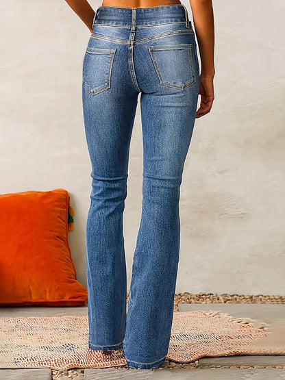 Kvinnors Utsvängda Jeans med Hög Midja 1