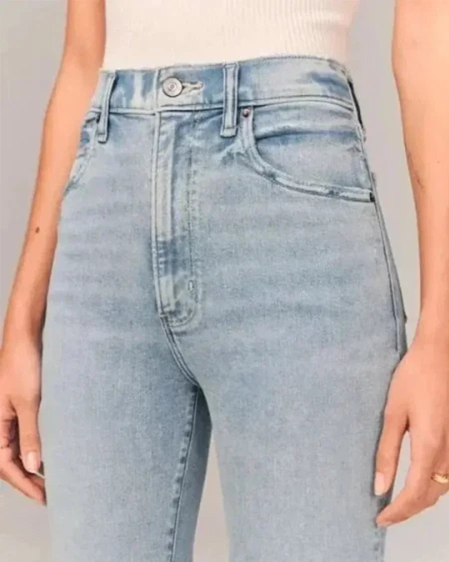 Kvinnors Utsvängda Jeans med Hög Midja 3