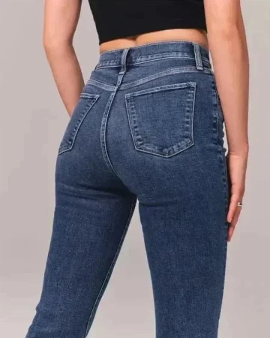 Kvinnors Utsvängda Jeans med Hög Midja 7