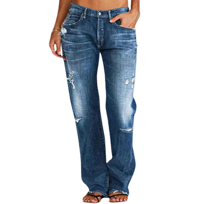 Kvinnors Utsvängda Jeans med Låg Midja 0
