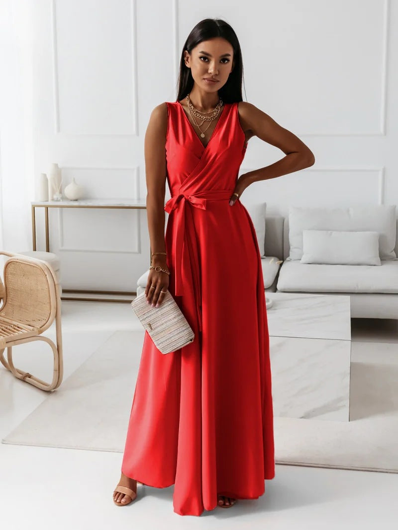 Kvinnors V-ringad Klänning Chic 3