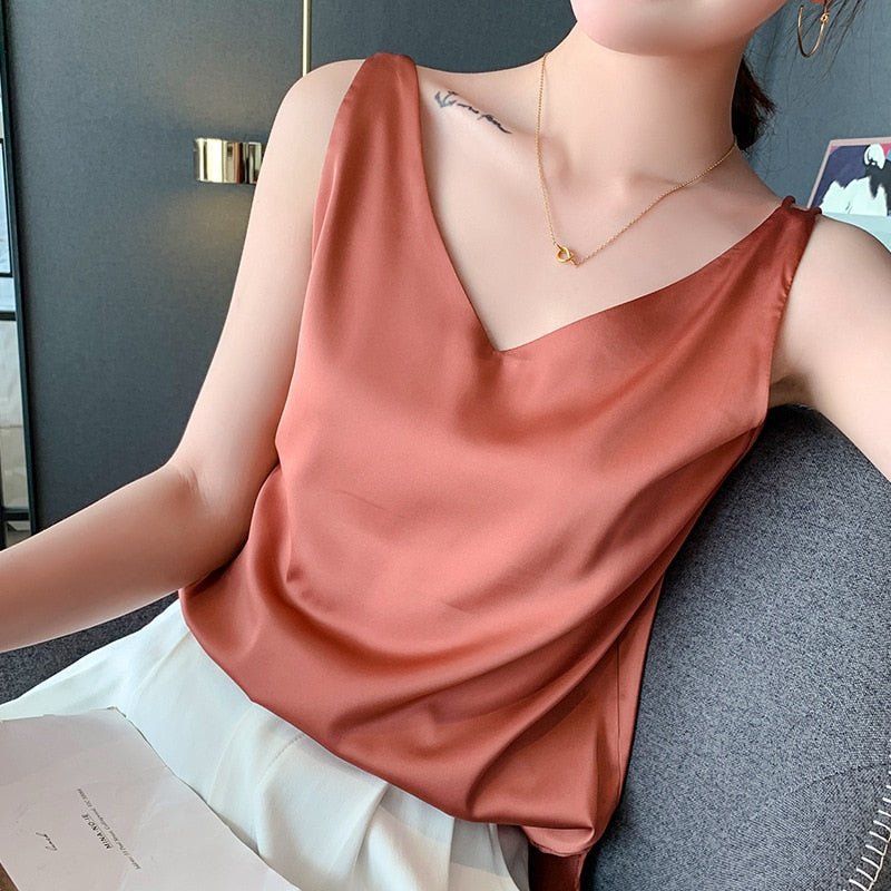 Kvinnors V-ringad Topp Minimalistisk Stil 3