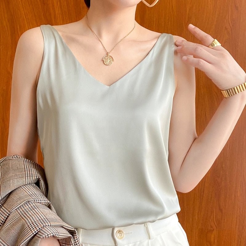 Kvinnors V-ringad Topp Minimalistisk Stil 5