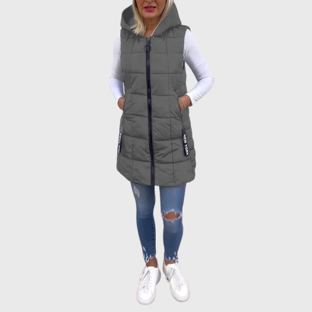Kvinnors Vadderad Ärmlös Kappa Streetwear Stil 3