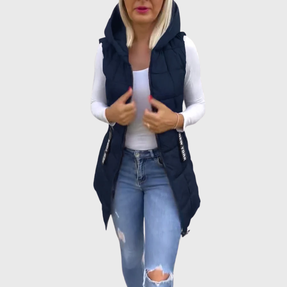 Kvinnors Vadderad Ärmlös Kappa Streetwear Stil 7
