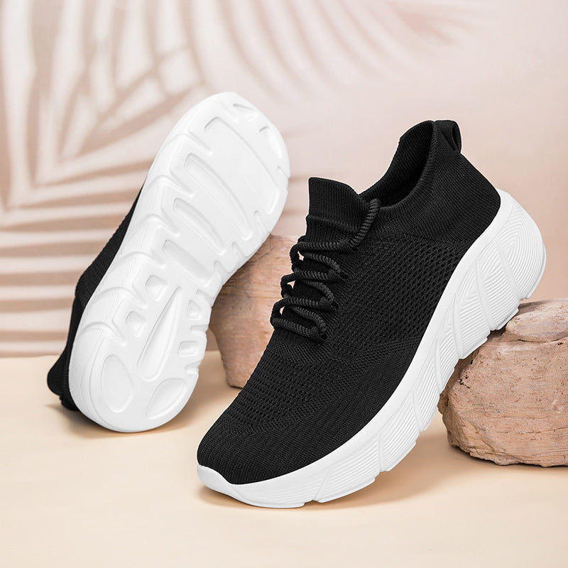 Kvinnors Vardags Sneakers Med Elastiskt Snörningssystem 1