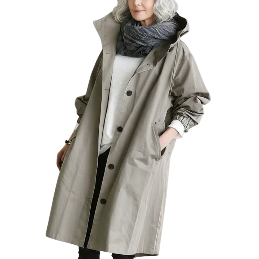 Kvinnors Vattentät Trenchcoat med Klassisk Design 0