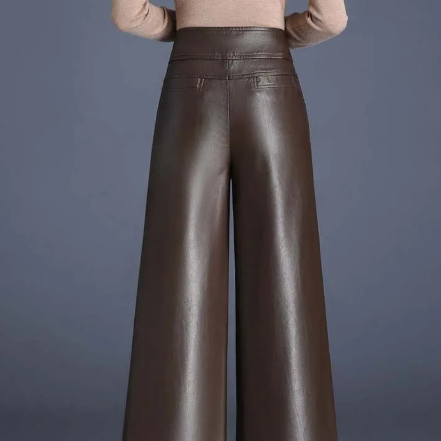 Kvinnors Vida Läderbyxor Trendiga 2